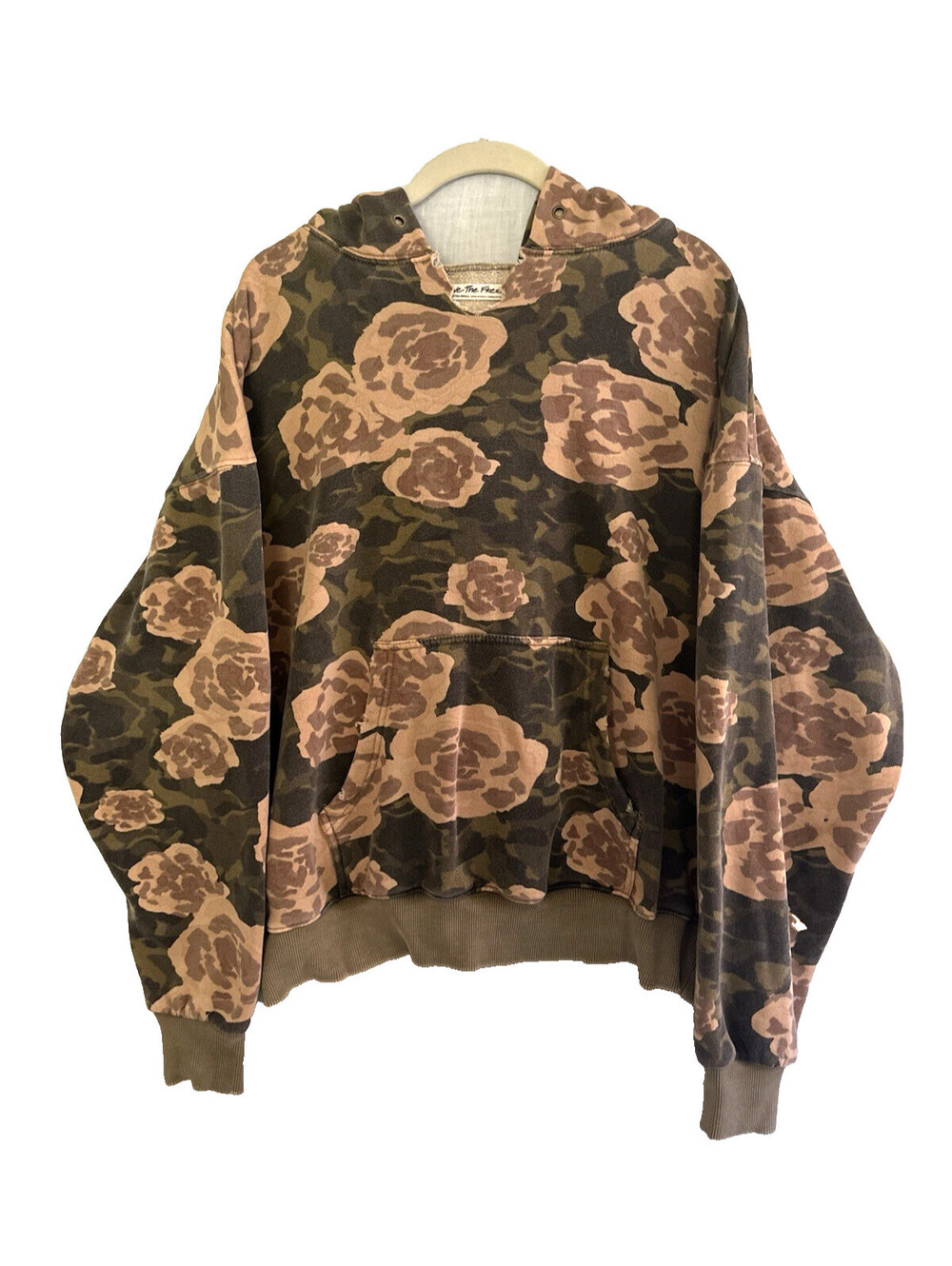 RARE We The Free - Free People It's A Vibe Printed Hoodie - Rose Print - XSmall